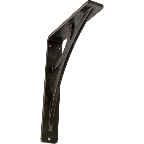 Ekena Millwork Galveston Wrought Iron Bracket, (Single center brace), Antiqued Warm Silver 1 1/2"W x 5 1/2"D x 8"H BKTM01X05X08SGLAWS - main